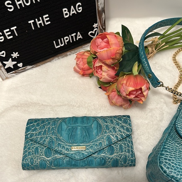 Brahmin 3pcs set Rosalie bag, Veronica wallet and copa tassel in green mermaid - Picture 5 of 15